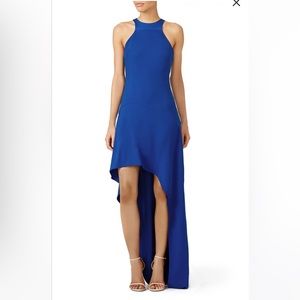 Halston Heritage Blue Asymmetrical Gown